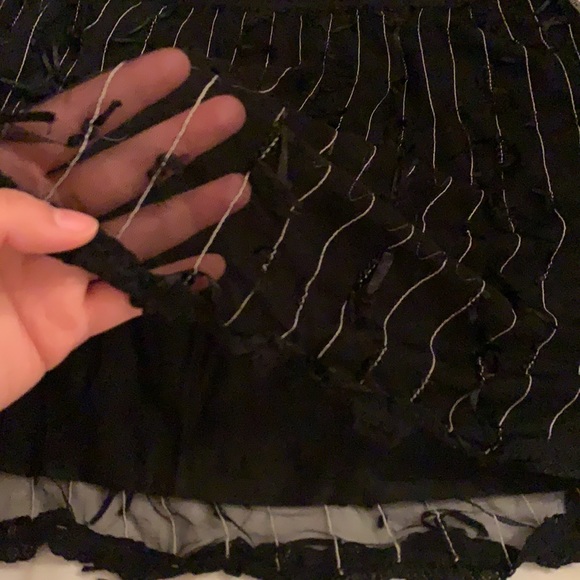 Authentic Y2K Funhouse NYC gothic pinstriped mini skirt tulle and ribbons XXL - Picture 7 of 8